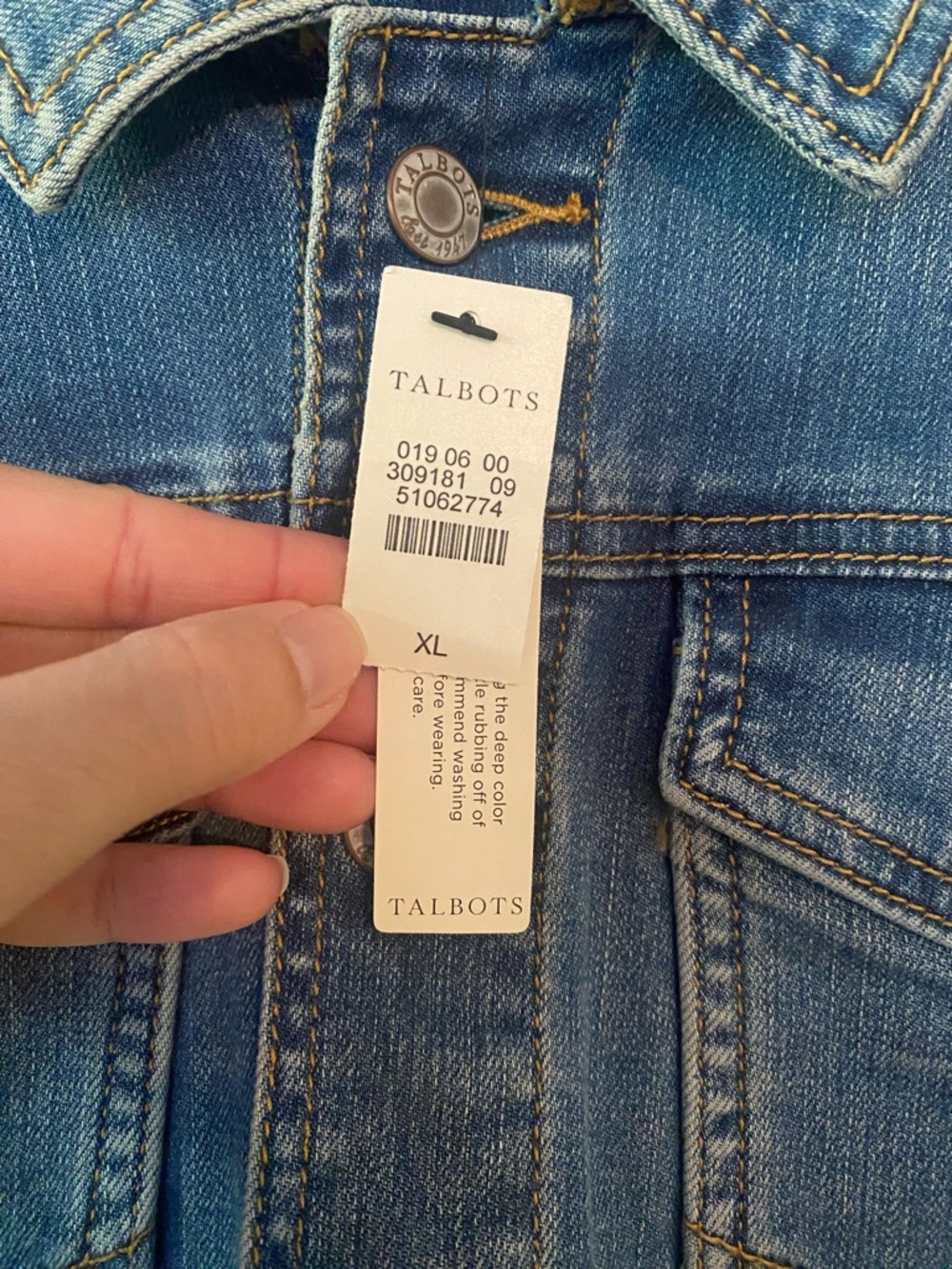 NWT! Talbots Embroidered Denim Jacket - Size XL - Picture 6 of 8